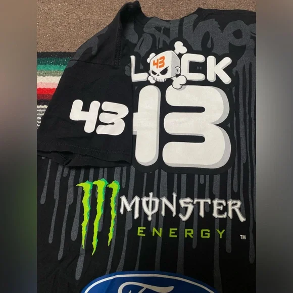 KEN BLOCK 43 OFFICIAL MONSTER FORD T SHIRT GYMKHANA RACING RALLY 2 SIDED VINTAGE